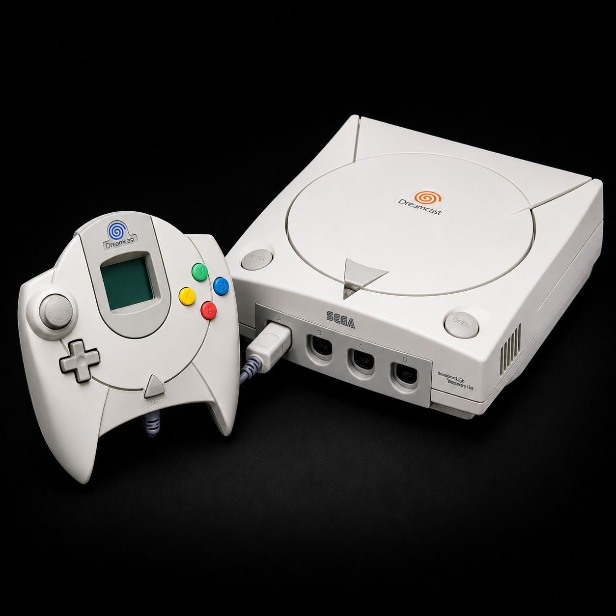 Sega Dreamcast console with controller
