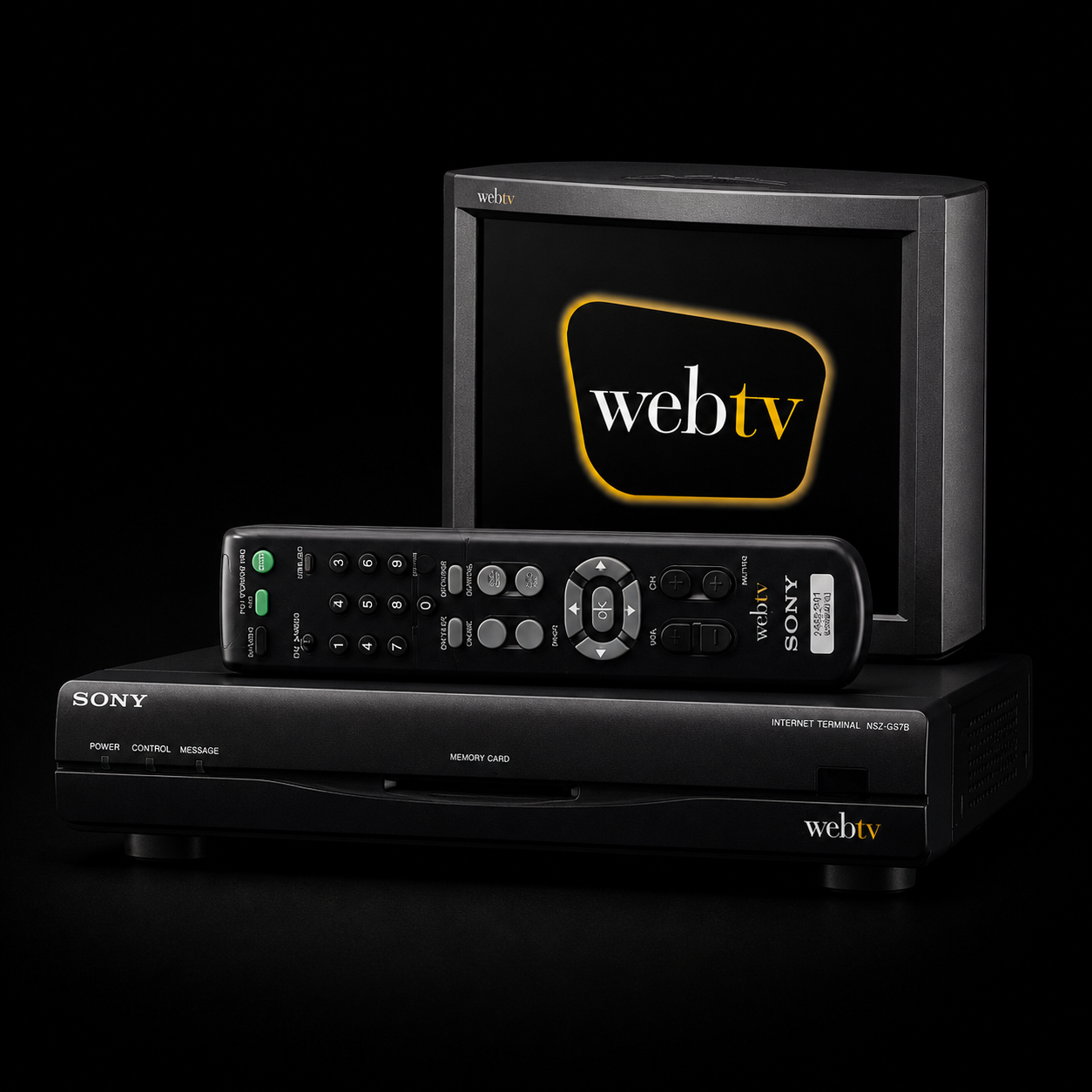 WebTV set-top box connected to a television