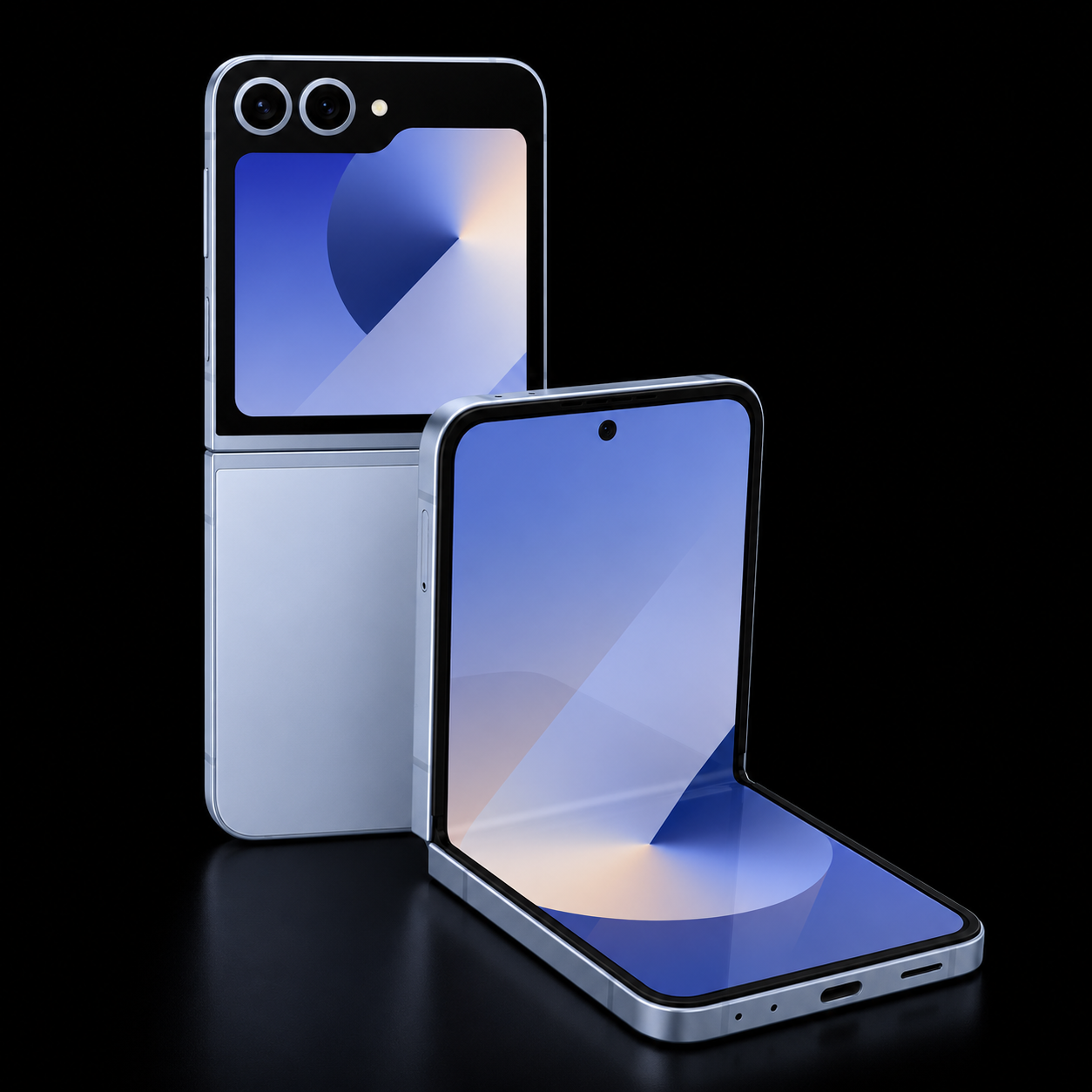 Samsung Galaxy Z Flip style foldable smartphone